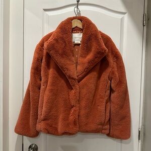 Anthropologie Plush Teddy Jacket in Rust